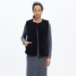 Madewell faux shearling black vest